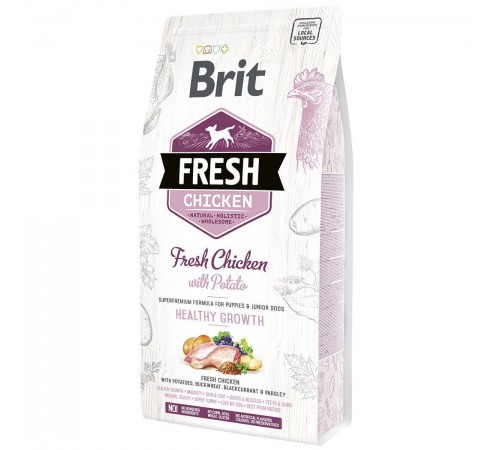 Сухий корм для цуценят Brit Fresh Chicken with Potato Puppy Healthy Growth 2,5 кг (курка)