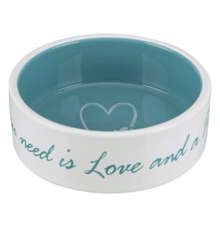 Миска керамічна Trixie «Pet's Home» 300 мл / 12 см (бірюзова) - cts