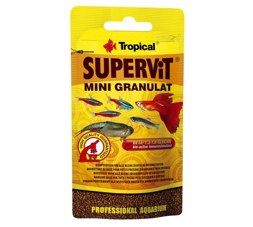 Сухий корм для акваріумних риб Tropical в гранулах «Supervit Mini Granulat» 10 г (для всіх акваріумних риб)