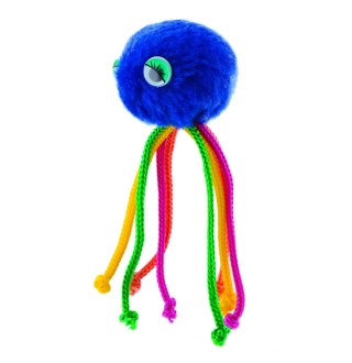 Іграшка для котів Природа М'яч з мотузочками на гумці «Восьминіг» d=5 см (плюш)