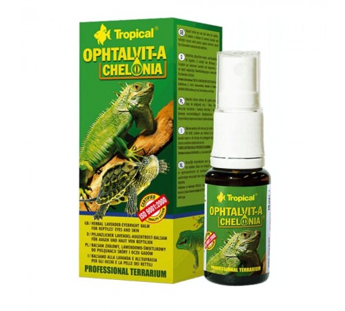 Бальзам для рептилій Tropical Ophtalvit-A Chelonia догляд за шкірою та очима 15 мл