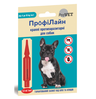 Краплі на холку для собак PROVET ПрофіЛайн від 4 до 10 кг, 1 шт