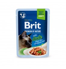 Вологий корм для котів Brit Premium Delicate Fillets in Gravy Duck for Sterilised pouch 85 г - качка