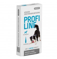 Краплі на холку для собак PROVET Profiline від 10 до 20 кг, 4 шт