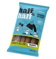 Ласощі для цуценят Half&Half Tender Sticks Puppy 100 г - індичка