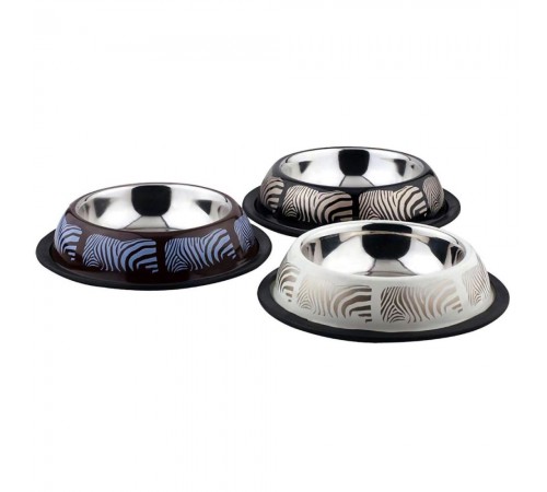 Миска металева Petz Creation Zebra NS 19 см 900 мл - кольоровий принт