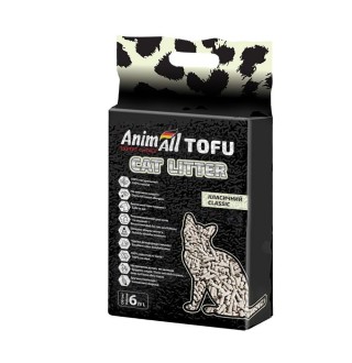 AnimAll Tofu Classic - наповнювач соєвий без запаху для котячого туалету, 2,6кг