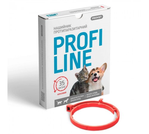 Нашийник для котів PROVET Profiline 35 см - кораловий