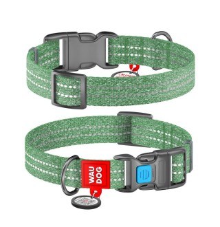 Нашийник для собак COLLAR WOUDOG Світловідбиваючий M - зелений