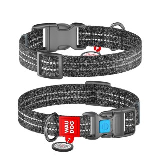 Нашийник для собак COLLAR WOUDOG Світловідбиваючий S - сірий