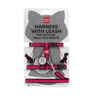 Шлея з повідцем для cобак COLLAR WOUDOG Нейлон XS - червона