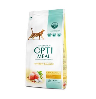 OptiMeal Nutrient Balance Cat Chicken - сухий корм із куркою для дорослих котів, 10кг