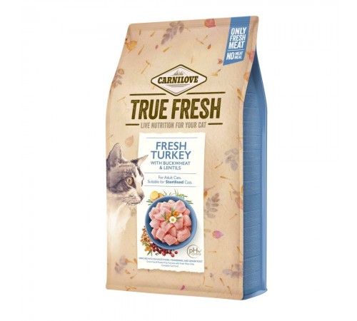 Сухий корм для котів Carnilove True Fresh 4,8 кг - індичка