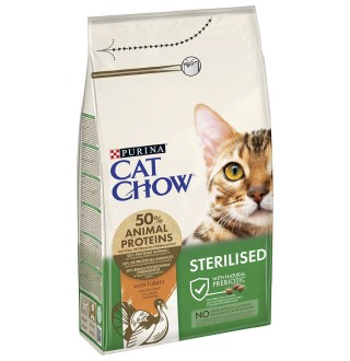 Purina Cat Chow Sterilised - сухий корм з індичкою для кастрованих котів і стерилізованих кішок, 1,5кг