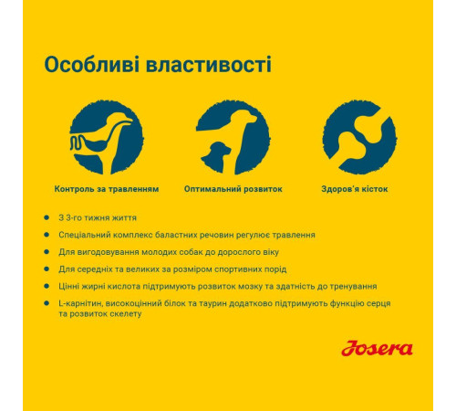 Сухий корм для собак Josera Sensi Junior 900 г - качка та лосось