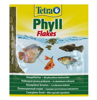 Сухий корм для акваріумних риб Tetra в пластівцях «TetraPhyll» 12 г (для травоїдних риб)