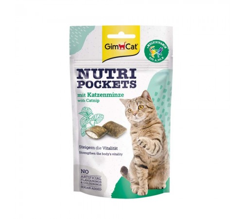 Вітамінні ласощі для котів GimCat Nutri Pockets Котяча м'ята + Мультивітамін 60 г