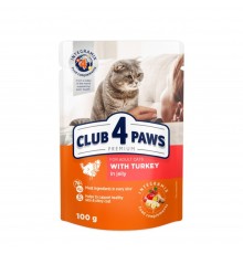 Вологий корм для котів Club 4 Paws Premium pouch 100 г - індичка