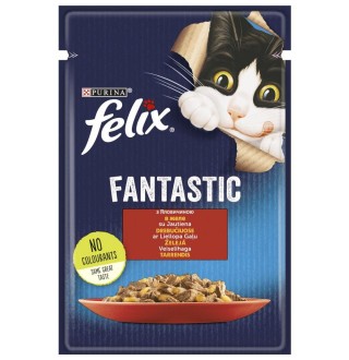 Вологий корм для котів Felix Fantastic 85 г - яловичина