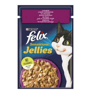 Вологий корм для котів Felix Sensations Jellies 85 г - качка та шпинат