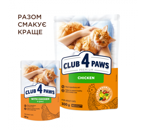 Вологий корм для котів Club 4 Paws Premium pouch 85 г - курка