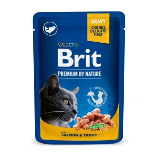 Вологий корм для котів Brit Premium Salmon & Trout pouch 100 г - лосось та форель