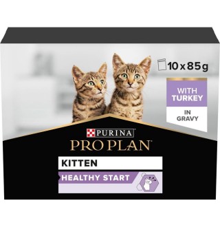 Purina Pro Plan Kitten Healthy Star - набір вологого корму з індичкою для кошенят, 850г