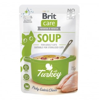 Вологий корм для котів Brit Care Soup pouch 75 г - індичка
