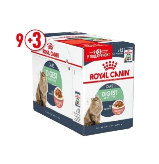 Вологий корм для котів Royal Canin Digest Sensitive Gravy pouch 9+3 шт х 85 г
