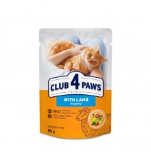 Вологий корм для котів Club 4 Paws Premium pouch 85 г - ягня