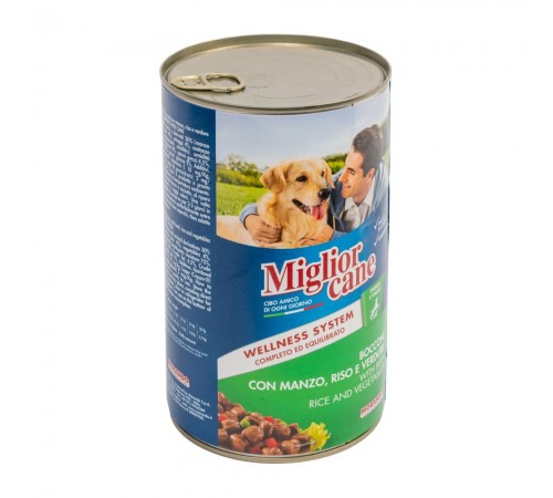 Вологий корм для собак Miglior cane 1,25 кг - яловичина, овочі та рис