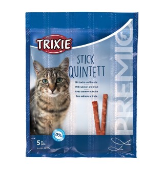 Ласощі для котів Trixie PREMIO Quadro-Sticks 5 шт. (лосось та форель)