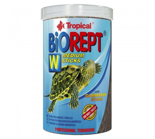 Сухий корм для водоплавних черепах Tropical в паличках «Biorept W» 1 л