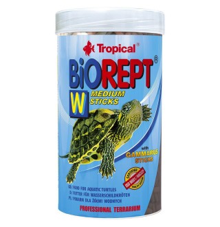 Сухий корм для водоплавних черепах Tropical в паличках «Biorept W» 250 мл