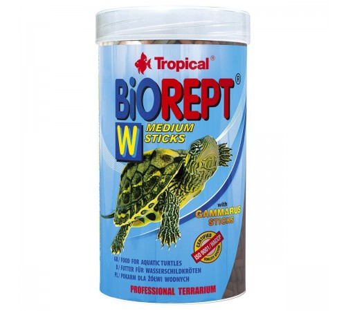 Сухий корм для водоплавних черепах Tropical в паличках «Biorept W» 250 мл