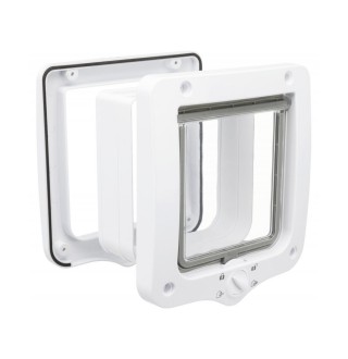 Двері Trixie для котів чотиристоронні з тунелем 20 × 22 cм (білі)