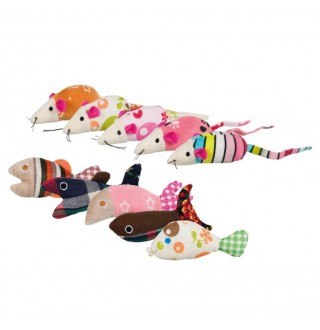 Іграшка для кішок «Мишка та Рибка» 9-12см 1 шт