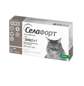Selafort by KRKA - Селафорт краплі від бліх, кліщів і гельмінтів для котів, 7,6-10кг