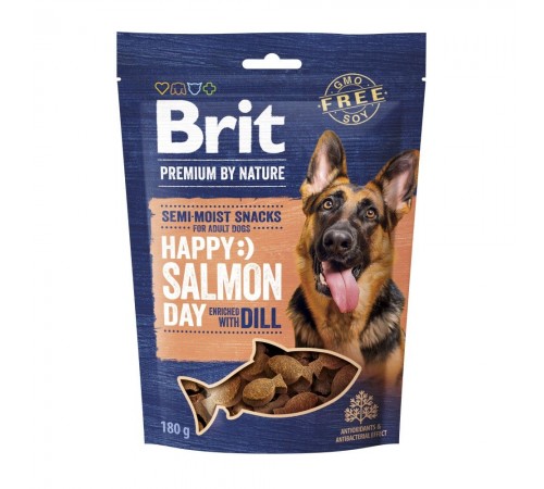 Ласощі для cобак Brit Premium Semi-moist Snacks 180 г - лосось та кріп