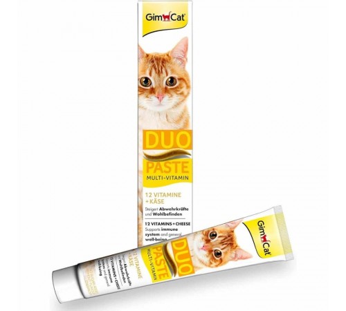 Ласощі для котів GimCat Duo Paste Multi-vitamin 12 vitamins 50 г - сир