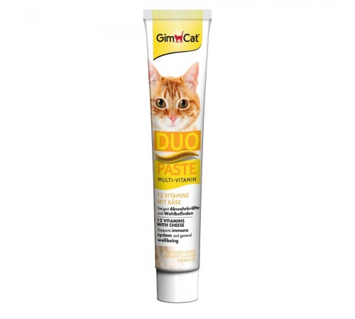 Ласощі для котів GimCat Duo Paste Multi-vitamin 12 vitamins 50 г - сир