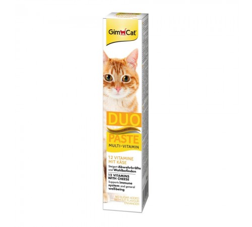 Ласощі для котів GimCat Duo Paste Multi-vitamin 12 vitamins 50 г - сир