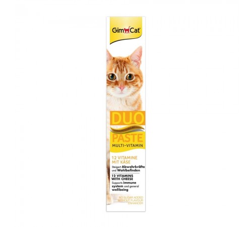 Ласощі для котів GimCat Duo Paste Multi-vitamin 12 vitamins 50 г - сир