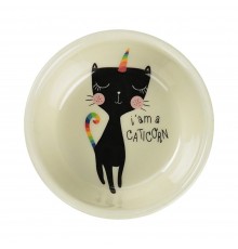 Миска металева ArjanImpex Unicorn Cute Cat 470 мл - кольоровий принт