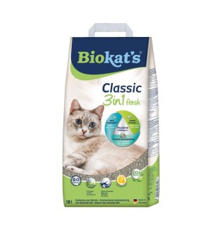 Наповнювач для котячого туалету Biokat's Classic 3in1 Fresh 18 кг - бентонітовий