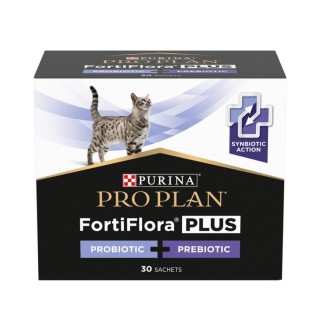 Purina Pro Plan Veterinary Diets FortiFlora Plus - кормова добавка з пробіотиком і пребіотиком для підтримки мікрофлори ШКТ у котів та кошеня, 45г