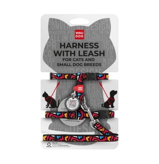 Шлея з повідцем для собак Collar Nylon XS - червона