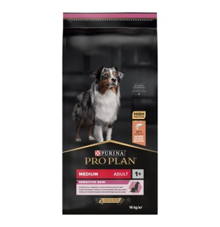 Purina Pro Plan Medium Sensitive Skin Adult - сухий корм з лососем для дорослих собак середніх порід з чутливою шкірою, 14кг