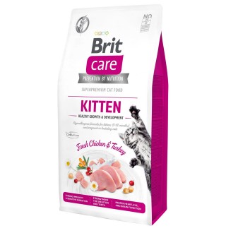 Сухий корм для кошенят Brit Care Cat GF Kitten HGrowth & Development 7 кг - курка і індичка