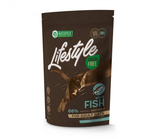 Сухий корм для котів Nature's Protection Lifestyle Grain Free 400 г - біла риба